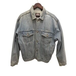 Bugle Boy Millenium Men's Denim Trucker Jacket Large boxy oversized Y2K 90's